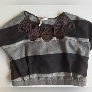 BCBG Y2K Vintage Tweed Embellished Crop Top Small